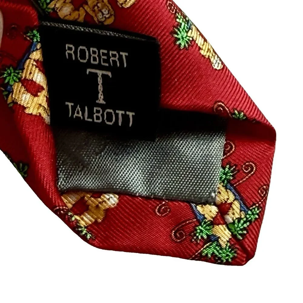 ROBERT TALBOT Best in Class Men's Silk Tie Red w/Monkeys 